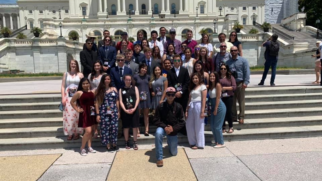 2019 NM Youth Tour Delegates on the steps of the Capitol Building